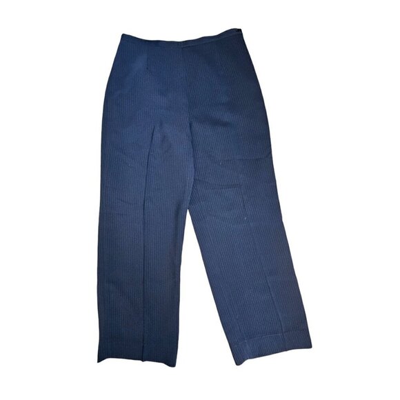 Talbots Straight Leg Trousers Pants‎ Womens 12 Navy Blue Stretch Polyester Blend - Picture 6 of 11